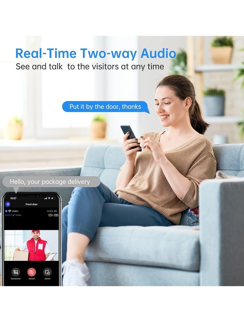 KASTWAVE Doorbell Camera Video Doorbell Wireless with Chime 1080P HD Smart WiFi Security Camera Doorbell with PIR Motion Detection, 2-Way Audio, Night Vision Wide Angle - Image 4