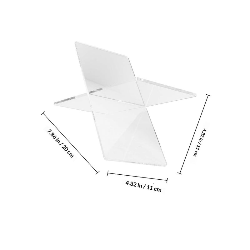 Acrylic X Shape Book Stand Multi Functional Reading Rack Holder For Desk - Image 3