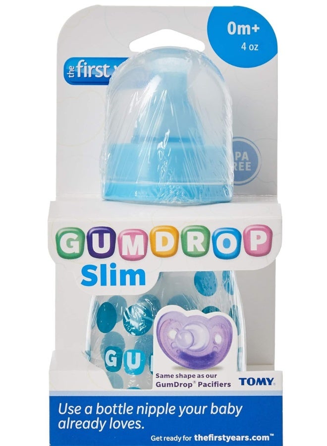 ذا فيرست ييرز زجاجة رضاعة GumDrop Slim سعة 4 أونصات (حلمة تدفق بطيء، خالية من مادة BPA) - (أزرق) - Image 5