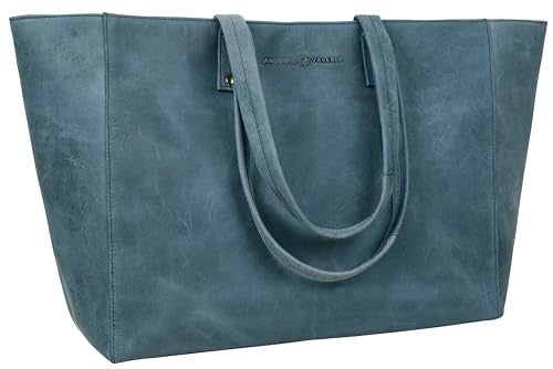 ANTONIO VALERIA Avery Blue Leather Tote/Top Handle Shoulder Bag for Women - Image 1