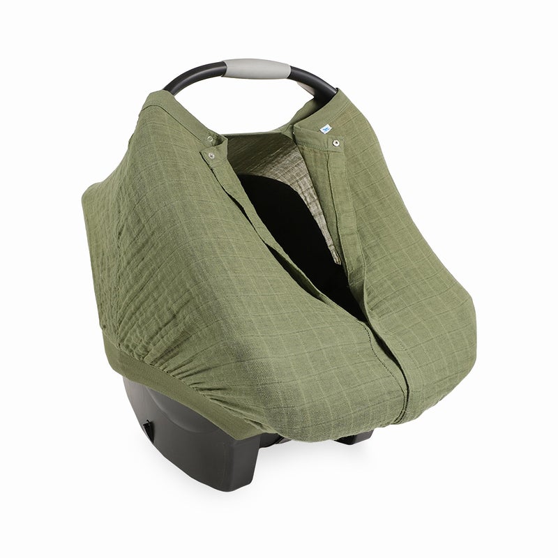 Little Unicorn Breathable Car Seat Canopy | Magnetic Closure Cover & Universal Fit | Protection & Privacy for Baby (Fern) - Image 2