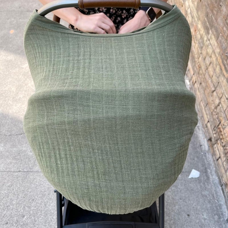 Little Unicorn Breathable Car Seat Canopy | Magnetic Closure Cover & Universal Fit | Protection & Privacy for Baby (Fern) - Image 3