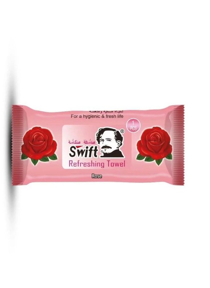 Swift - Luxurious and refreshing scented towels with a refreshing rose scent from Swift Packet, 25 pieces - Image 1