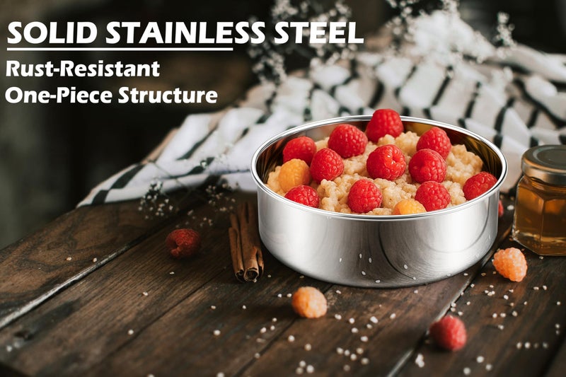 Leonyo 9½ Inch Round Cake Pans Set of 3, Stainless Steel Layer Cake Pans 9½Inch Round Tins Set for Baking, Metal Circle Tin for Birthday Wedding Party, Dishwasher Oven Safe - Image 3
