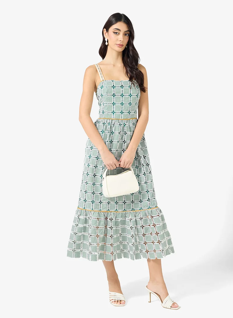 جاست مي فستان طبقات بحمالات مطبوع