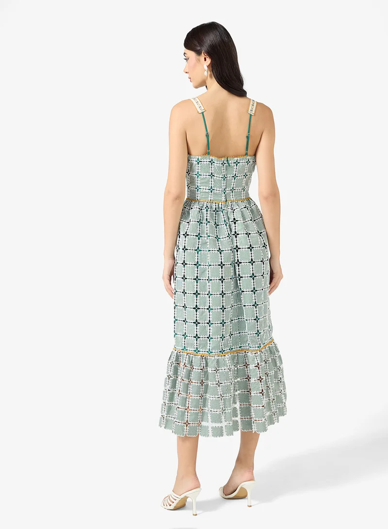 جاست مي فستان طبقات بحمالات مطبوع