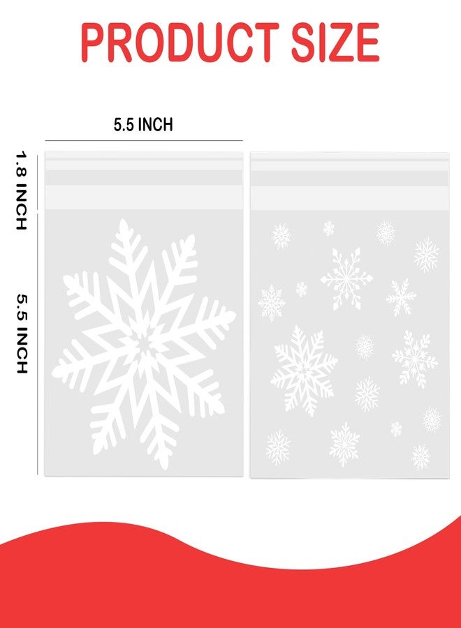 CUDICY Snowflake Cellophane Cookie Bags 200Pcs 5.5X5.5 Self Sealing for Gift Giving Packaging, Plastic Favor Bags for Packaging Favor Gift Cookie Candy Bakery Halloween Christmas - Image 4