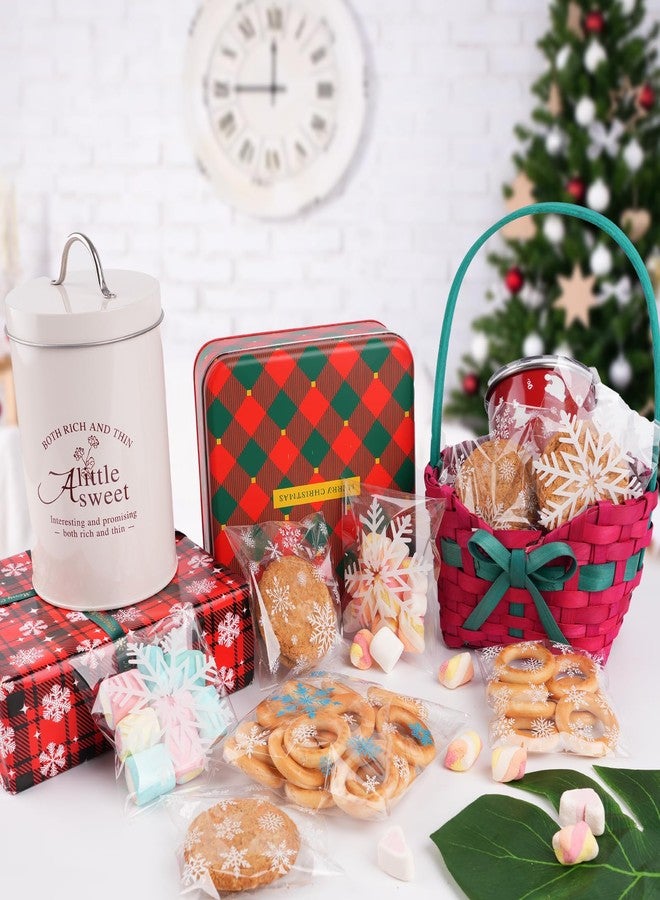 CUDICY Snowflake Cellophane Cookie Bags 200Pcs 5.5X5.5 Self Sealing for Gift Giving Packaging, Plastic Favor Bags for Packaging Favor Gift Cookie Candy Bakery Halloween Christmas - Image 2