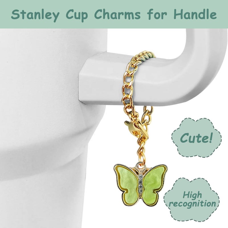 vikgle Stanley Cup Accessories Set,Including 2 Pcs 0.4in Straw Cover, 1 Silicone Spill-Proof Stopper, 1 Cute Handle Charm, 1 Silicone Boot Fits Stanley 40&30 Oz Tumbler (Eucalyptus Green) - Image 3