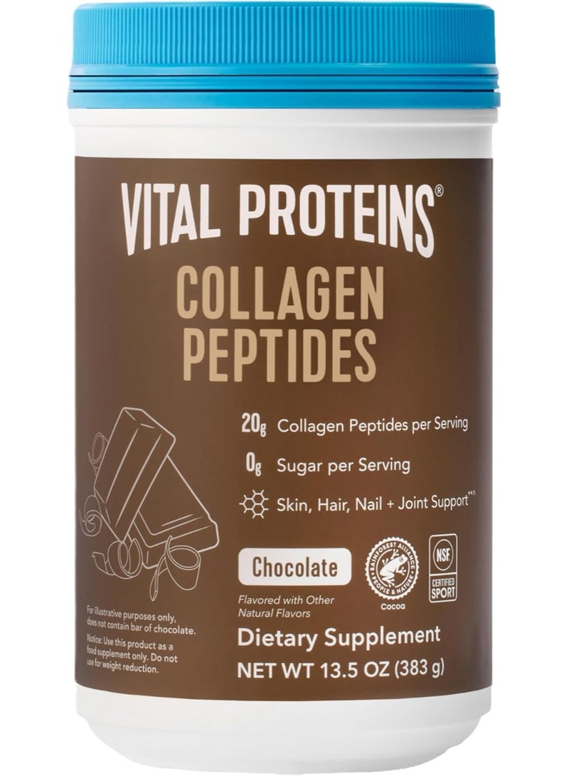 Vital Proteins مسحوق ببتيدات الكولاجين، يعزز صحة الشعر والأظافر والبشرة والعظام والمفاصل، شوكولاتة، 13.5 أونصة، عبوة من قطعة واحدة - Image 1