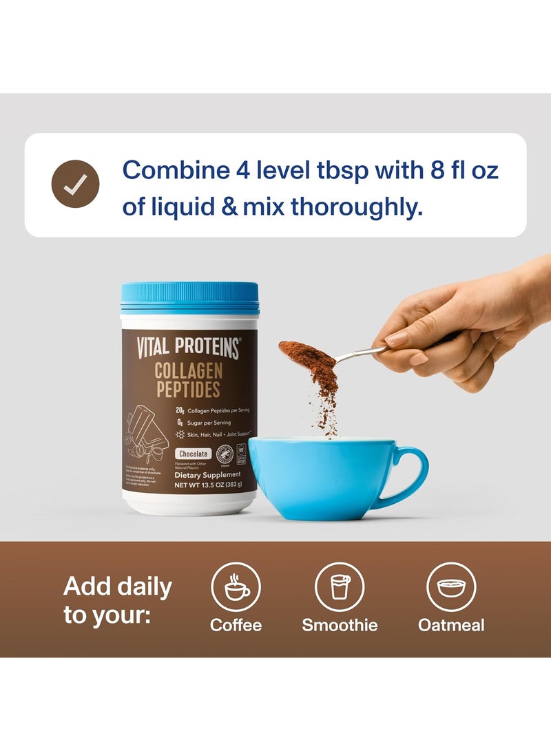 Vital Proteins مسحوق ببتيدات الكولاجين، يعزز صحة الشعر والأظافر والبشرة والعظام والمفاصل، شوكولاتة، 13.5 أونصة، عبوة من قطعة واحدة - Image 4