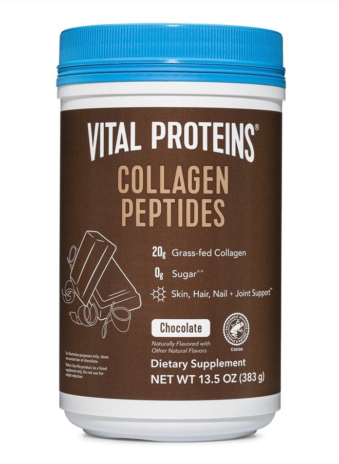 Vital Proteins مسحوق ببتيدات الكولاجين، يعزز صحة الشعر والأظافر والبشرة والعظام والمفاصل، شوكولاتة، 13.5 أونصة، عبوة من قطعة واحدة  - Image 1