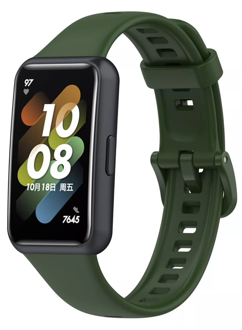 Watch Band For Huawei Band 7 Smartwatch Replacement Sport Bracelet Silicone Strap Green - Image 1