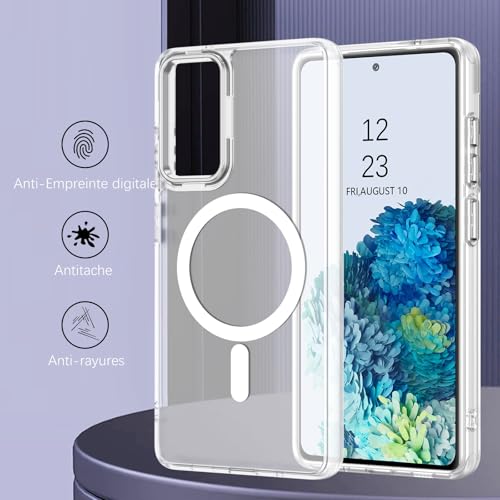 BENTOBEN for Samsung Galaxy S20 FE Case [Compatible with Magsafe], Translucent Matte Hard Back Full Body Protective Cover Anti-Scratch Shockproof Phone Case (White, Samsung S20 FE 4G/5G) - Image 2