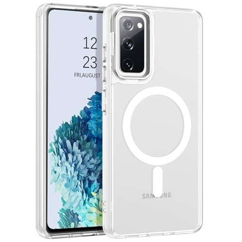 BENTOBEN for Samsung Galaxy S20 FE Case [Compatible with Magsafe], Translucent Matte Hard Back Full Body Protective Cover Anti-Scratch Shockproof Phone Case (White, Samsung S20 FE 4G/5G) - Image 1