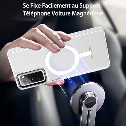 BENTOBEN for Samsung Galaxy S20 FE Case [Compatible with Magsafe], Translucent Matte Hard Back Full Body Protective Cover Anti-Scratch Shockproof Phone Case (White, Samsung S20 FE 4G/5G) - Image 3