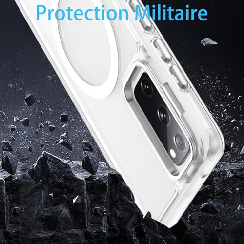 BENTOBEN for Samsung Galaxy S20 FE Case [Compatible with Magsafe], Translucent Matte Hard Back Full Body Protective Cover Anti-Scratch Shockproof Phone Case (White, Samsung S20 FE 4G/5G) - Image 5