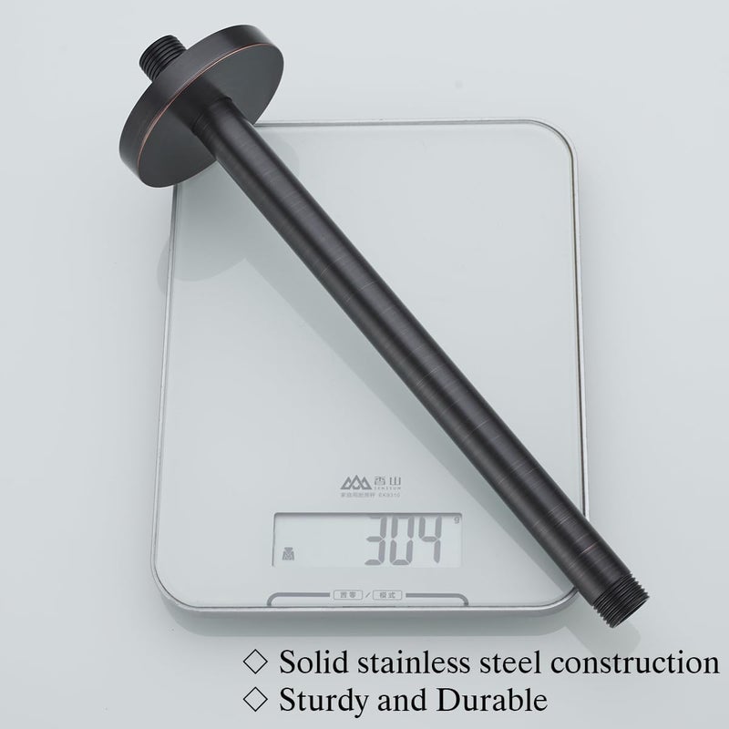 Random Straight Shower Arm with Flange Oil Rubbed Bronze 12 Inches Ceiling Mount Shower Head Extension Arm Ceiling-Mounted For Fixed Shower Head.RD-91038-12-ORB - Image 5