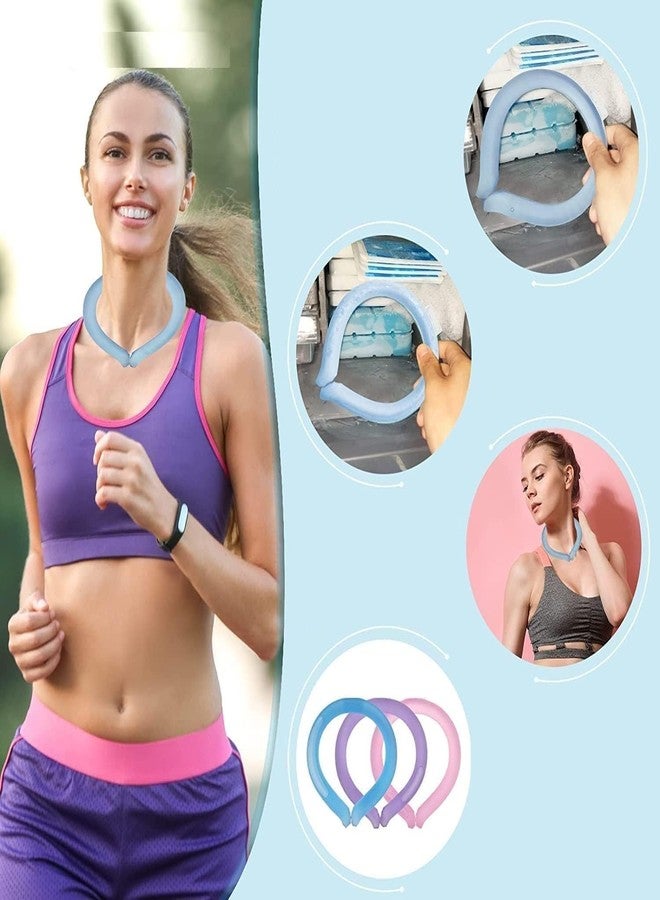 TINKDAS أنبوب تبريد الرقبة من تينكداس، حلقة تبريد الرقبة، وسادة ثلجية، لفائف تبريد الرقبة، وسادة ثلجية معلقة للرقبة قابلة للارتداء للوقاية من ضربة الشمس في الصيف، عبوة ثلج جل باردة بدون استخدام اليدين - Image 2