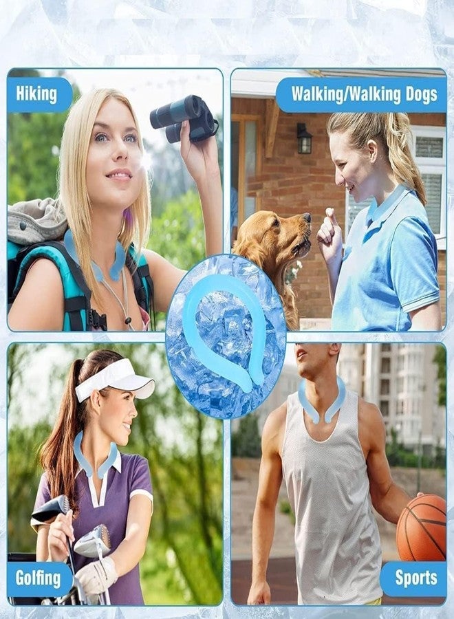 TINKDAS أنبوب تبريد الرقبة من تينكداس، حلقة تبريد الرقبة، وسادة ثلجية، لفائف تبريد الرقبة، وسادة ثلجية معلقة للرقبة قابلة للارتداء للوقاية من ضربة الشمس في الصيف، عبوة ثلج جل باردة بدون استخدام اليدين - Image 4