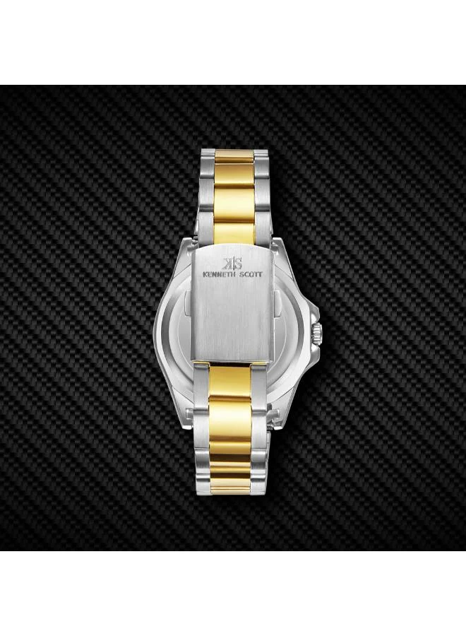 Kenneth Scott White Men's Stainless Steel Analog Watch K23027-TBTW - 43 mm for Men | Best Price UAE