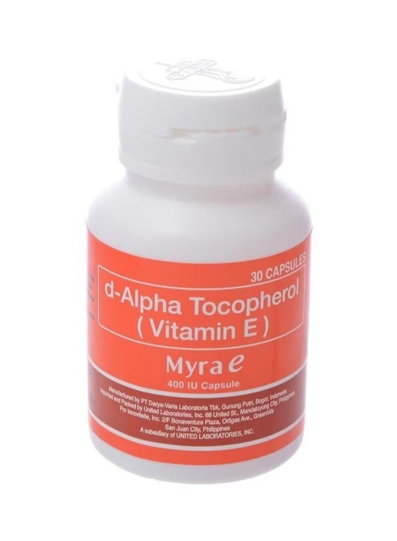 Myra E D-Alpha Tocopherols 30 Capsules - Image 1