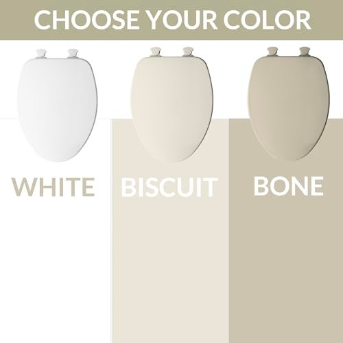 Bemis CHURCH Toilet Seat, Easy Clean Hinges Release for Deep Cleans, Durable Enameled Wood Seat, Elongated, Bone - Image 4