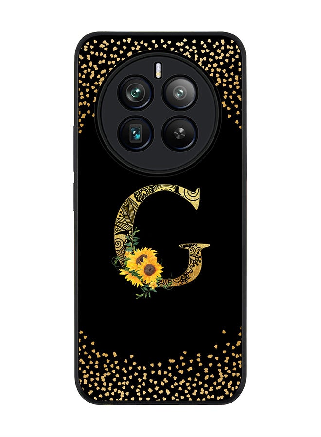 Stylizedd Rugged Black edge case for Realme 12 Pro / Realme 12 Pro Plus 5G, Custom Monogram Initial Letter Mandala Floral Pattern Alphabet-G (Black) - Image 1