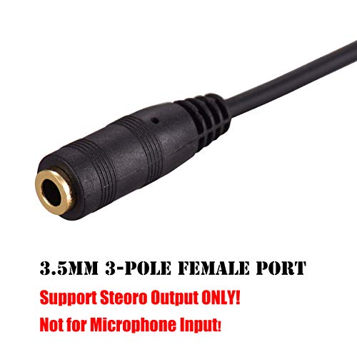 Warmstor 2 Pack Gold Plated 2.5mm Male to 1/8 inch 3.5mm Female Stereo Audio Jack Adapter Cable 90 Degree Right Angle Connector 6 inch Cord for Radios,Headphones,Recorder,Camera - Image 3