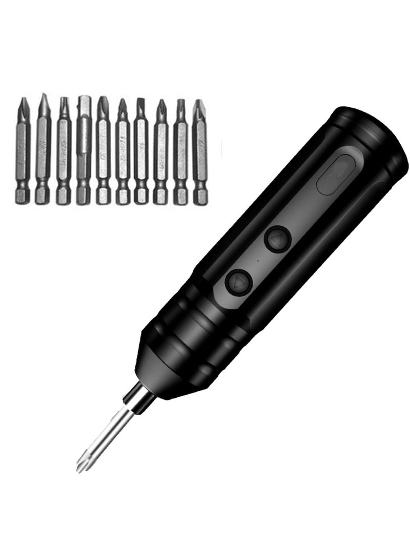 SYOSI Portable Cordless Electric Screwdriver - Rechargeable with Type-C, Includes 10 Magnetic Bits Set, Ideal for Home Office DIY Projects - Image 1