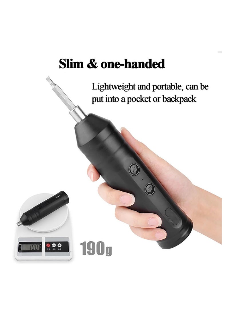SYOSI Portable Cordless Electric Screwdriver - Rechargeable with Type-C, Includes 10 Magnetic Bits Set, Ideal for Home Office DIY Projects - Image 3