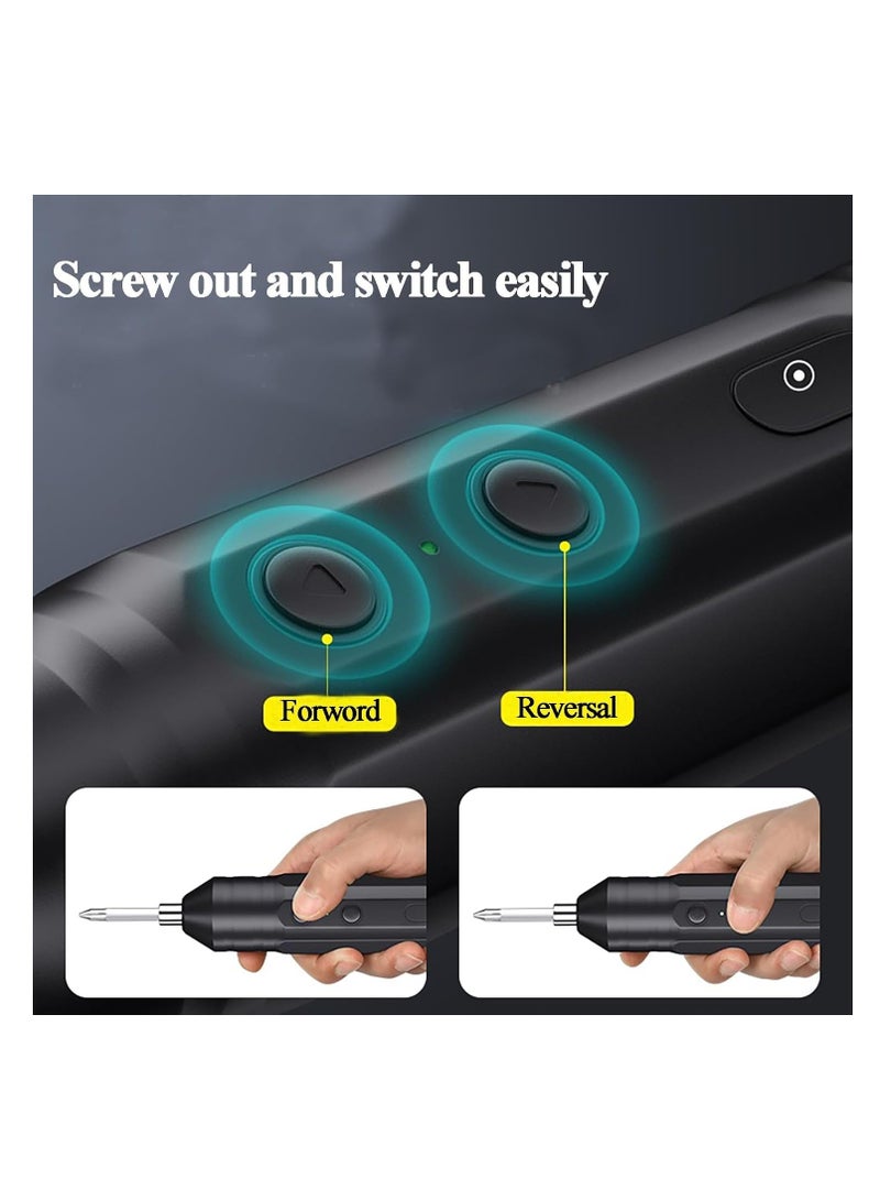 SYOSI Portable Cordless Electric Screwdriver - Rechargeable with Type-C, Includes 10 Magnetic Bits Set, Ideal for Home Office DIY Projects - Image 5