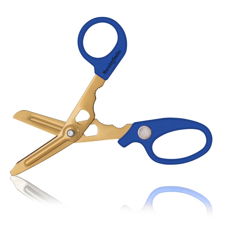 Nursingtools Hummingbird 4-in-1 Medical Scissors - Compact Pocket Size Trauma Shears for Nurses, Students, Practitioners & Medical Professionals (Blue) - Image 1