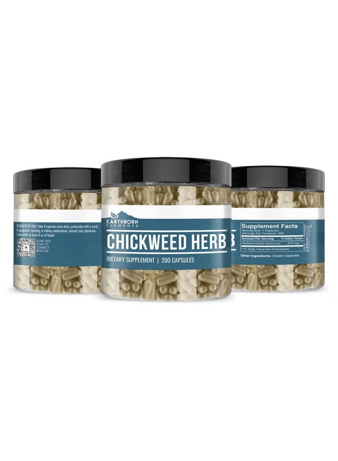 earthborn elements Chickweed Herb (200 Capsules) Pure, No Fillers or Additives - Image 2