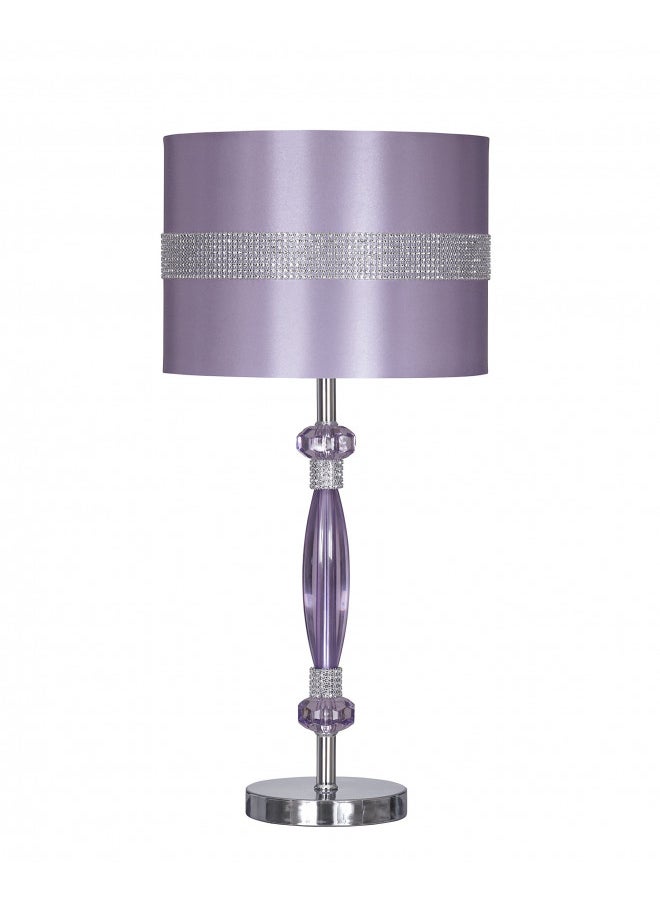 Signature Design by Ashley - Signature Design by Ashley Nyssa Glam 24" Youth Single Table Lamp with Siler and Rhinestone Accents, Purple - Image 1
