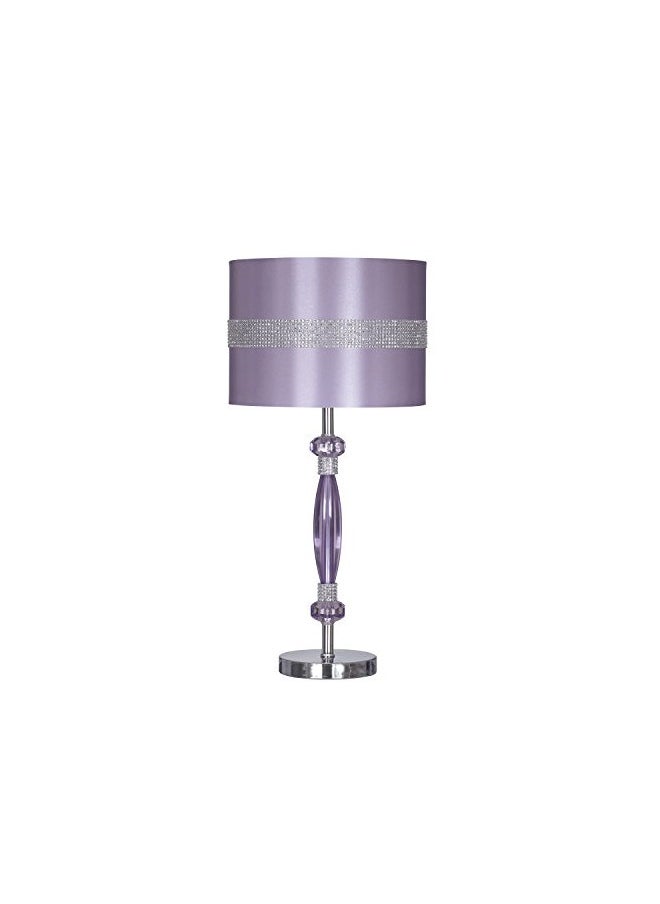 Signature Design by Ashley - Signature Design by Ashley Nyssa Glam 24" Youth Single Table Lamp with Siler and Rhinestone Accents, Purple - Image 1