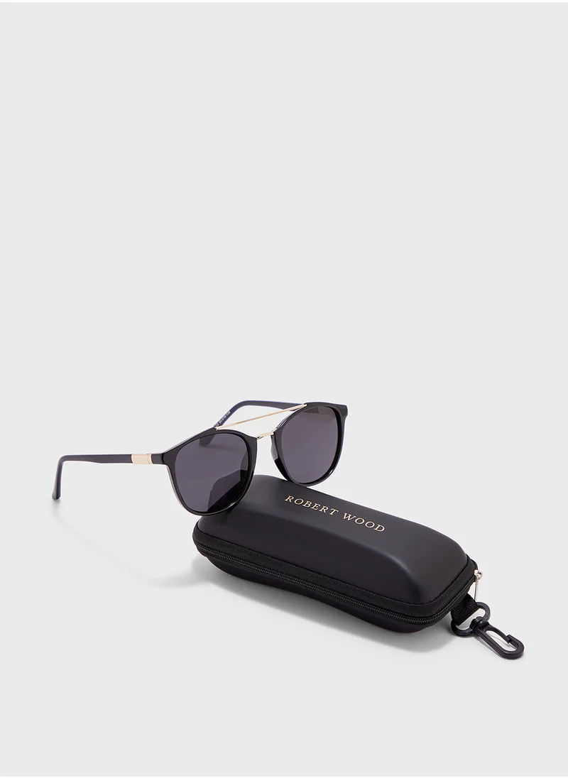 Robert Wood Polarized Lens With Spring Arms Round Sunglasses