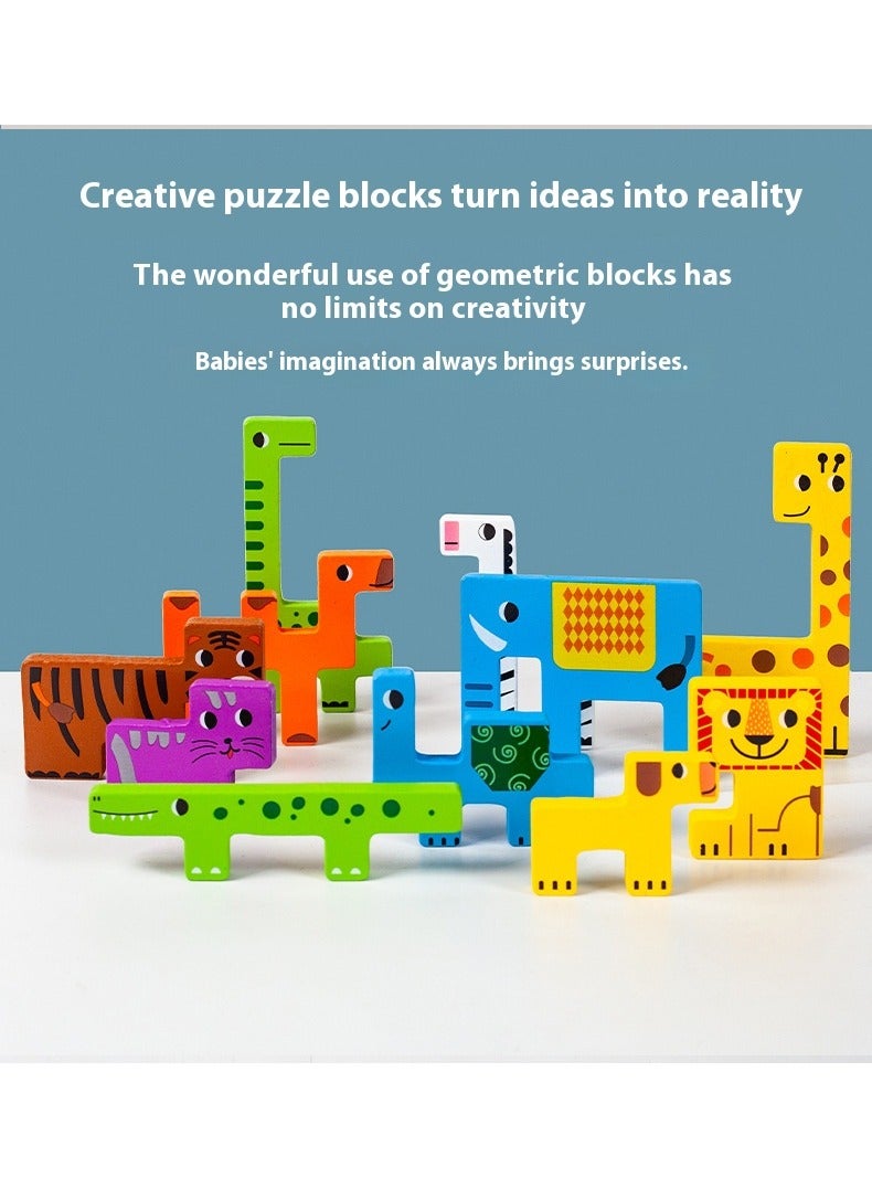 Children's 3D Animal Puzzle Large Particle Building Blocks Baby Early Education Educational Toys Boys And Girls Assembly Desktop Toys - Image 5