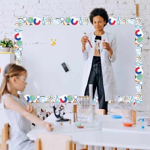 Leezead Science Bulletin Board Border, 65.6Ft Lab Themed Trim for Classroom Decorations, Back to School Office Whiteboard Wall Decor - Image 3