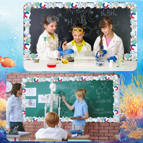 Leezead Science Bulletin Board Border, 65.6Ft Lab Themed Trim for Classroom Decorations, Back to School Office Whiteboard Wall Decor - Image 5