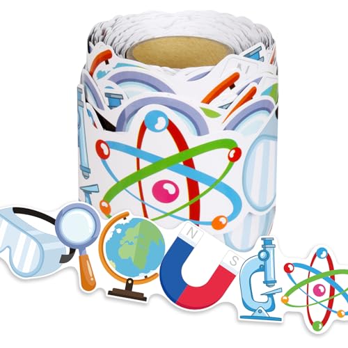 Leezead Science Bulletin Board Border, 65.6Ft Lab Themed Trim for Classroom Decorations, Back to School Office Whiteboard Wall Decor - Image 1