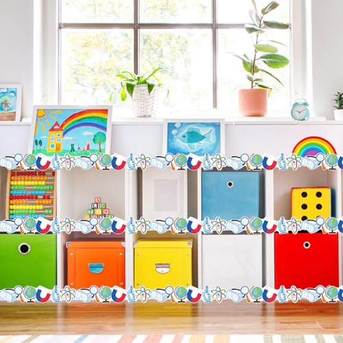 Leezead Science Bulletin Board Border, 65.6Ft Lab Themed Trim for Classroom Decorations, Back to School Office Whiteboard Wall Decor - Image 4