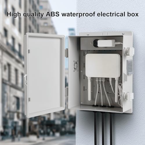 Namunanee Outdoor Electrical Junction Box, ABS Water Resistant Enclosure with Internal Mounting Panel & Hinged Cover (13" H* 9.2" L* 4.6" W & Outlet) - Image 2