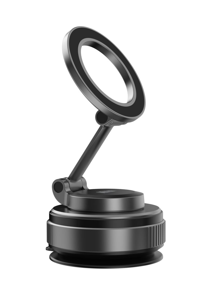 GREEN LION Car Phone Holder GX-34 Suction Phone Holder with MagSafe Compatibility, 1.5kg Adsorption Force, N52 Magnets, 360° Rotation, Adjustable Mount, 16-65 kPa Pressure - Black  - Image 1