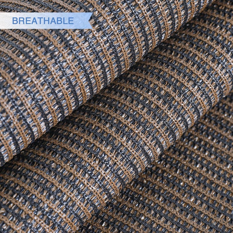 EK Sunrise 16' x 20' Sun Shade Sail Rectangle Canopy Shade Cover UV Block for Patio Backyard Garden Outdoor (Brown) - Image 3