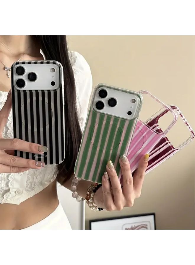 Pink Magnetic Wireless Charging Case Compatible iPhone 16 Pro Max Shockproof Slim - Image 1