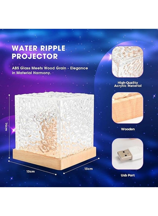 FLYNGO FLYNGO Plastic 3D Ocean Wave Night Light Projector for Kids Bedroom, Romantic Water Wave Effect, 16 Colors Gradual Rotating LED Night Lamp Projector with Remote Control for Room (Cube, Transparent)  - Image 2