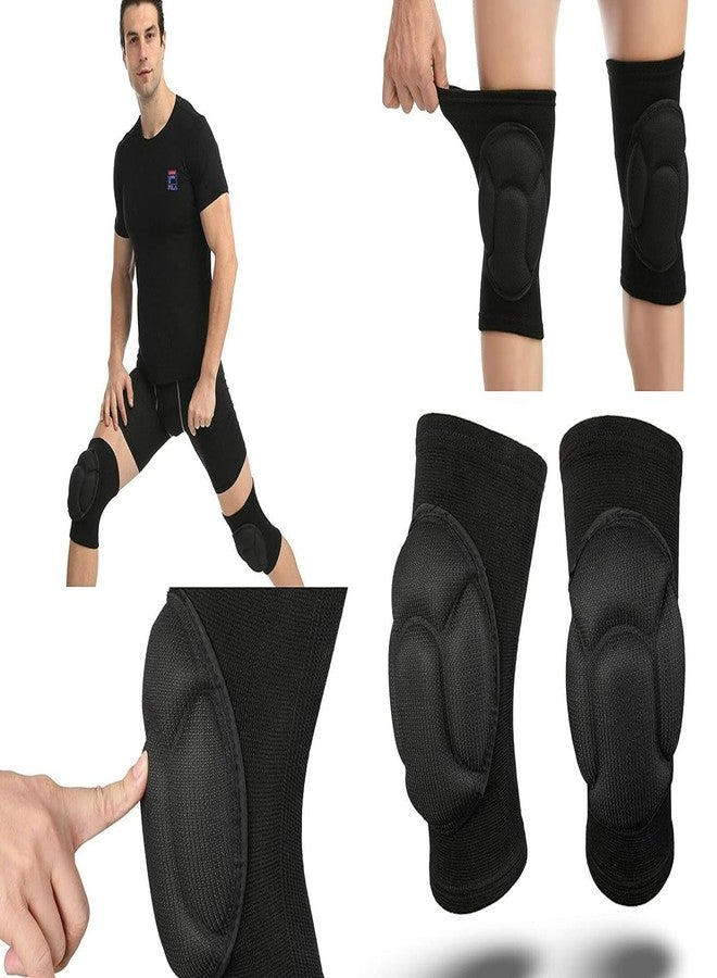 Zipron Adult Knee Pads for Gardening, Anti-Slip Collision Avoidance Kneepads with Thick EVA Foam, for House Cleaning, Construction Work, Volleyball, Football Dance Knee Sleeve, 1 Pair (Black) - Image 2