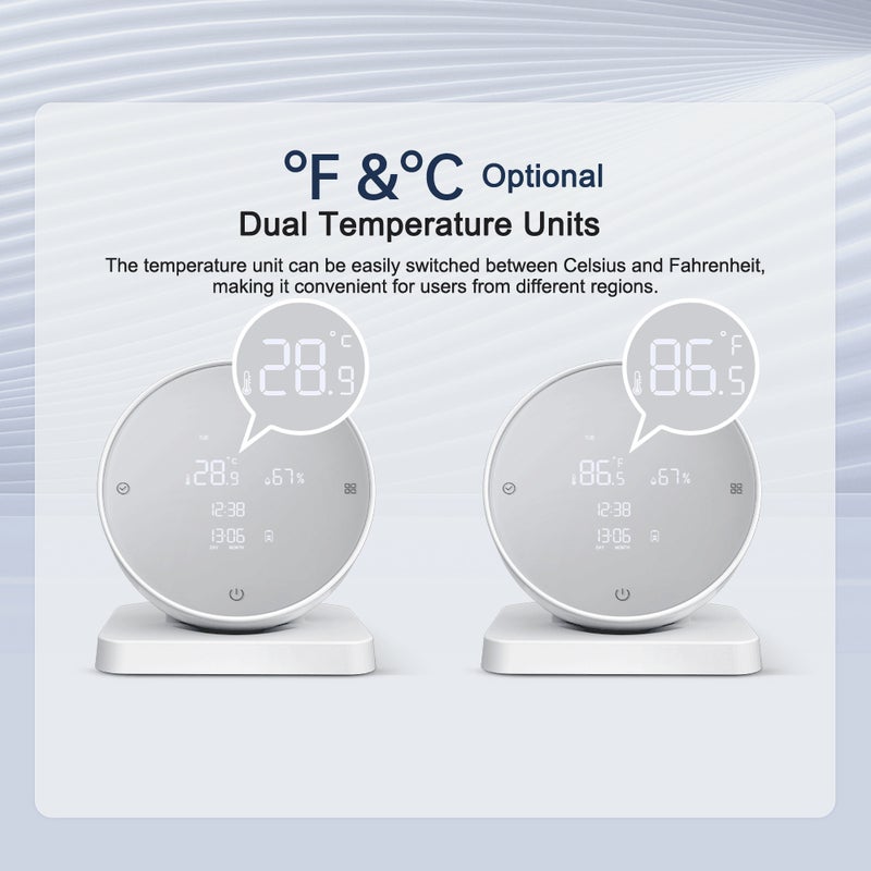 Tuya WIFI USB Rechargeable Temperature and Humidity Detector Household Office Baby's Room Hygrothermograph LCD Display Temperature and Humidity Meter Temperature Tester Hygrometer Compatible with - Image 5