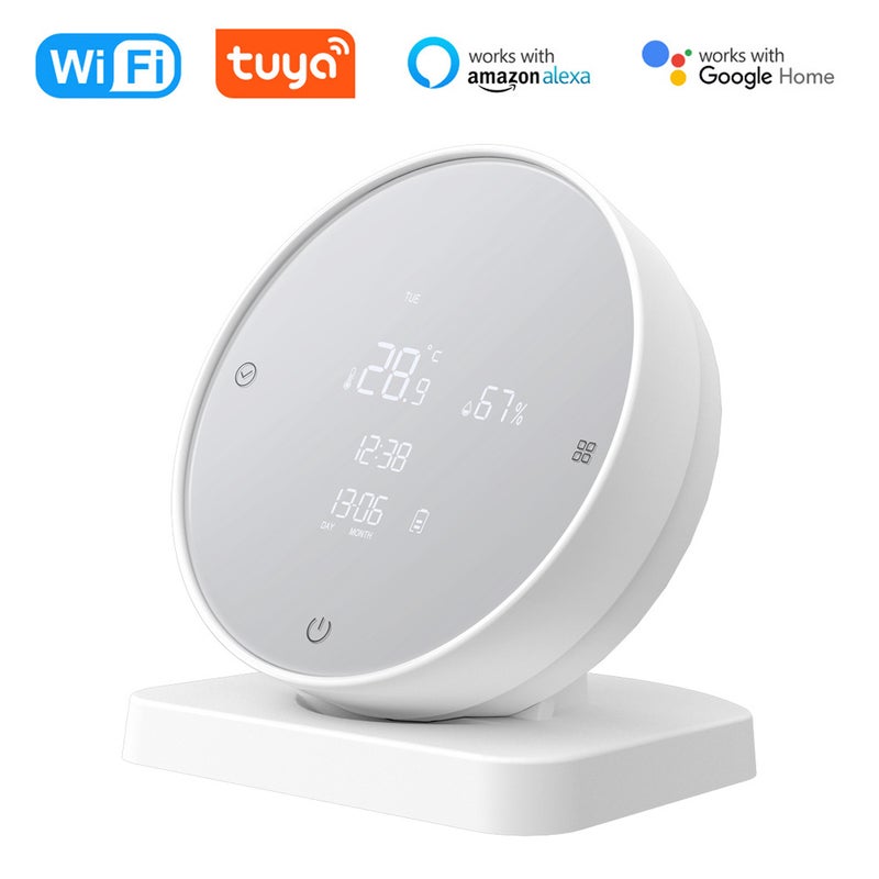 Tuya WIFI USB Rechargeable Temperature and Humidity Detector Household Office Baby's Room Hygrothermograph LCD Display Temperature and Humidity Meter Temperature Tester Hygrometer Compatible with - Image 1